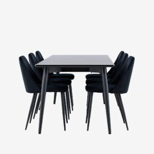 Venture Home – Ellis matbord med Night matstol – Svart – Matgrupp 6 personer – Från Homeroom