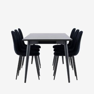 Venture Home – Ellis matbord med Polar matstol – Svart – Matgrupp 6 personer – Från Homeroom