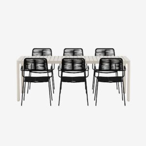 Venture Home – Giardini matbord med Lindos stol – Svart – Matgrupper – Från Homeroom
