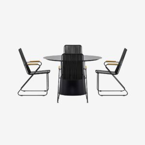 Venture Home – Lanzo Matbord med Bois Stol – Svart – Matgrupper – Från Homeroom