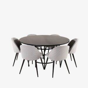 Venture Home – Matgrupp Copenhagen med Valletta Matstol – Svart – Matgrupp 6 personer – Från Homeroom