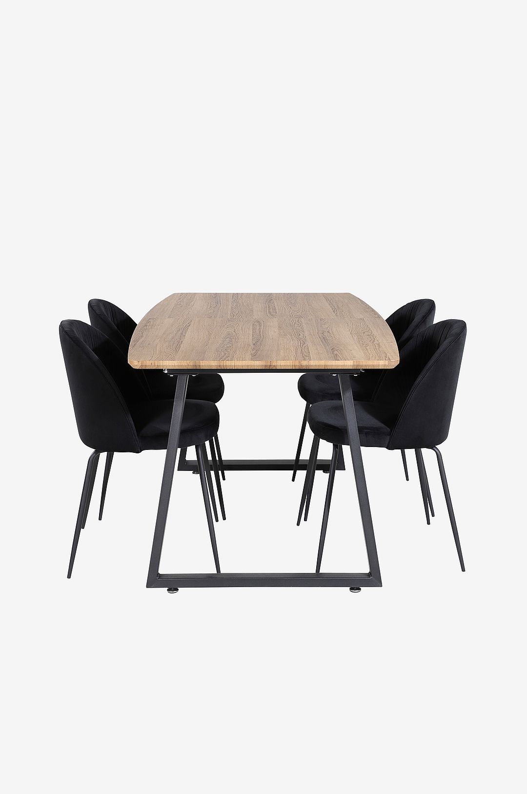 Venture Home – Matgrupp Inca med 4st matstolar Wrinkles – Brun – Matgrupp 4 personer – Från Homeroom