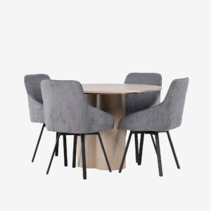 Venture Home – Matgrupp Olivia med 4st stolar Rosie – Grå – Matgrupp 4 personer – Från Homeroom