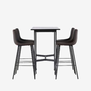 Venture Home – Matgrupp Rax med 4st stolar Alexi – Svart – Matgrupp 4 personer – Från Homeroom