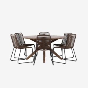 Venture Home – Rosario Matgrupp med stolar Lindos – Brun – Matgrupper – Från Homeroom