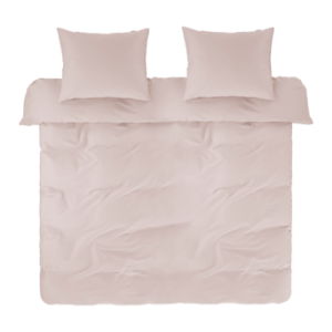 ZACK SATIN påslakanset dubbelsäng – ekologisk Blekrosa