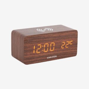 Karlsson - Väckarklocka Block W. Phone Charger LED - Brun - Väggklockor & bordsur - Från Homeroom