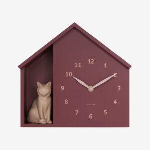 Karlsson - Väggklocka Sitting Cat - Röd - Väggklockor & bordsur - Från Homeroom