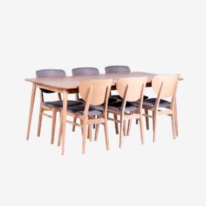 Stenexpo - Matgrupp Odense med 6 st Fårö stol. - Vit - Matgrupp 6 personer - Från Homeroom
