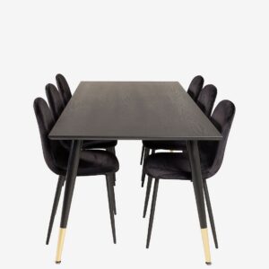 Venture Home - Matgrupp Doris med Matstol Penally - Svart - Matgrupp 6 personer - Från Homeroom