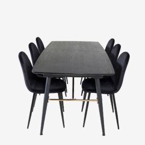 Venture Home - Matgrupp Gärdet inkl 6st matstolar Penally - Svart - Matgrupp 6 personer - Från Homeroom