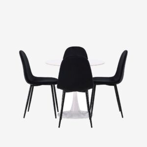 Venture Home - Matgrupp Hamden med 4 stycken stolar Polar - Svart - Matgrupp 4 personer - Från Homeroom