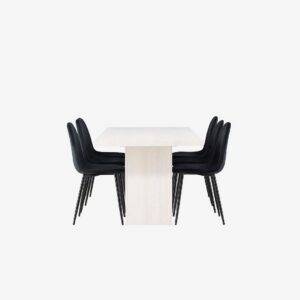 Venture Home - Matgrupp Olga med 6st stolar Polar - Vit - Matgrupp 6 personer - Från Homeroom