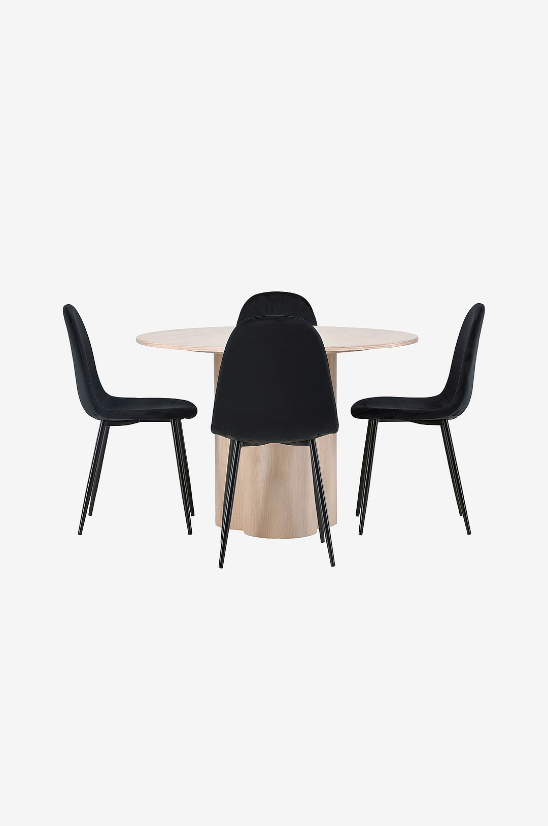 Venture Home - Matgrupp Olivia med 4st matstolar Polar - Brun - Matgrupp 4 personer - Från Homeroom