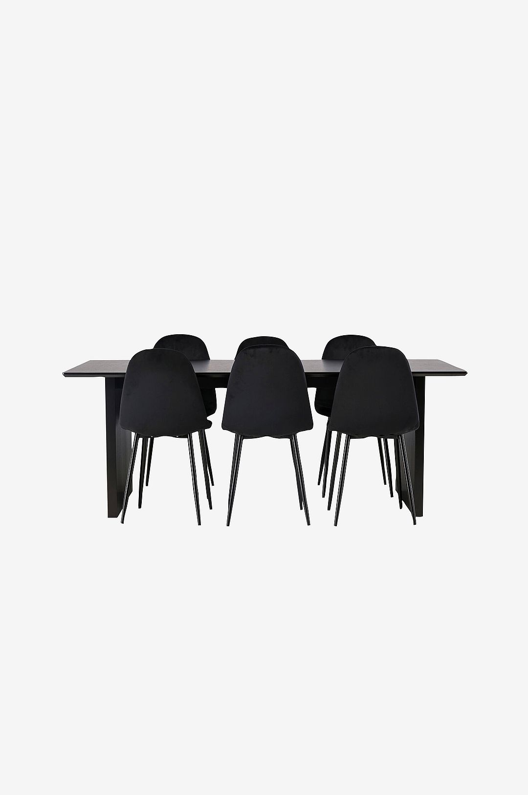 Venture Home - Matgrupp Vail med 6st matstolar Polar - Svart - Matgrupp 6 personer - Från Homeroom