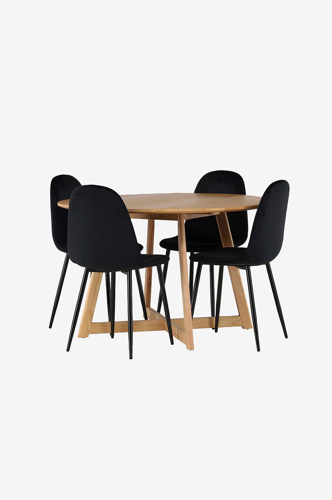 Venture Home - Matgrupp Yadikon med 4st stolar Polar - Brun - Matgrupp 4 personer - Från Homeroom