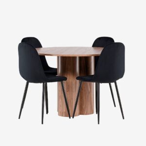 Venture Home - Olivia matbord med Polar matstol - Svart - Matgrupp 4 personer - Från Homeroom