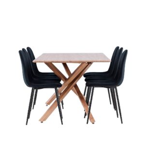 Venture Home - Piazza matbord med Polar matstol - Svart - Matgrupp 6 personer - Från Homeroom
