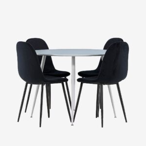 Venture Home - Plaza matbord med Polar matstol - Svart - Matgrupp 4 personer - Från Homeroom