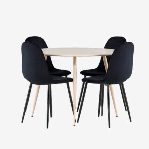 Venture Home - Plaza matbord med Polar matstol - Svart - Matgrupp 4 personer - Från Homeroom